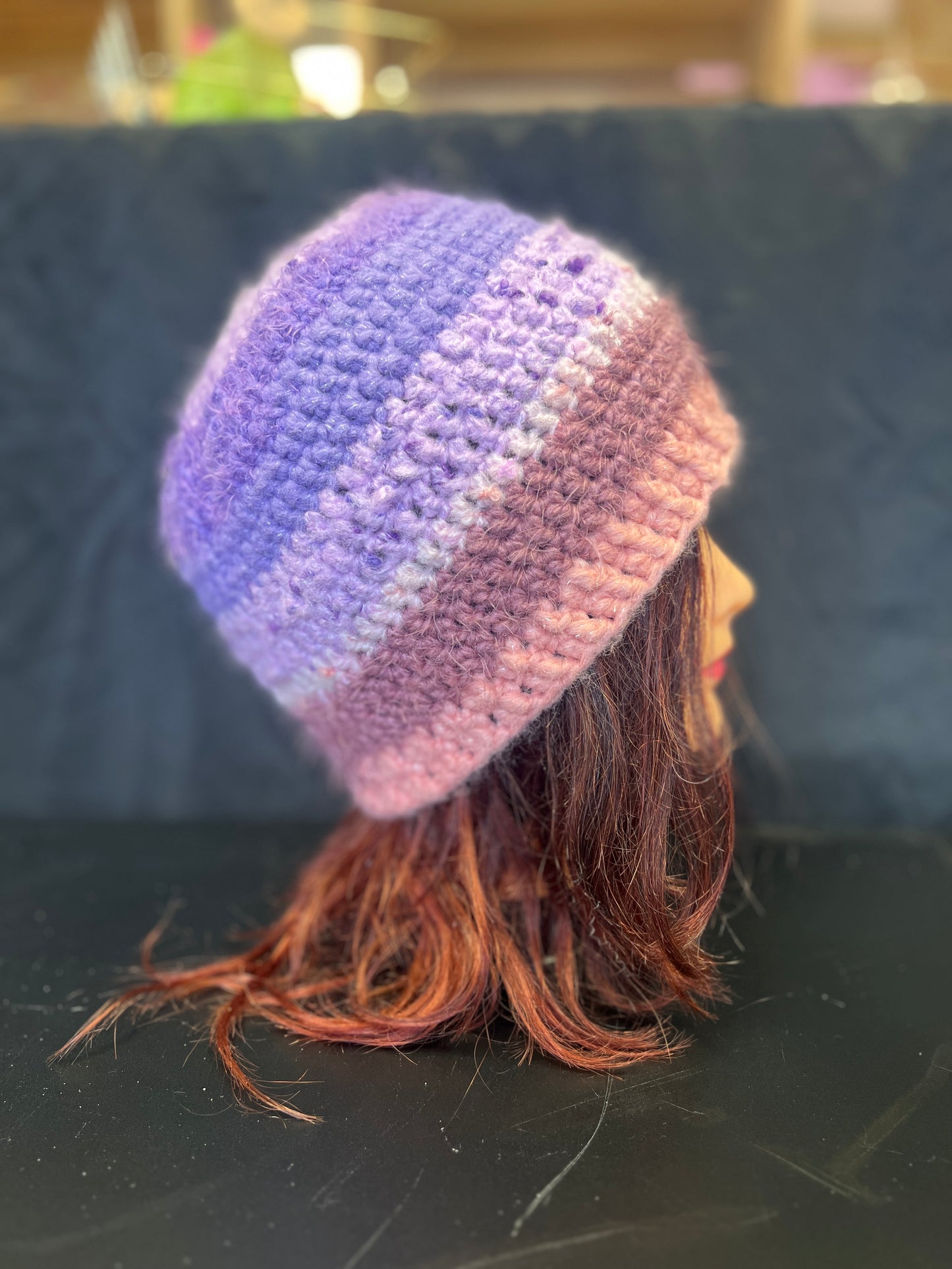 Berry Hue Pink and Purple Beanie