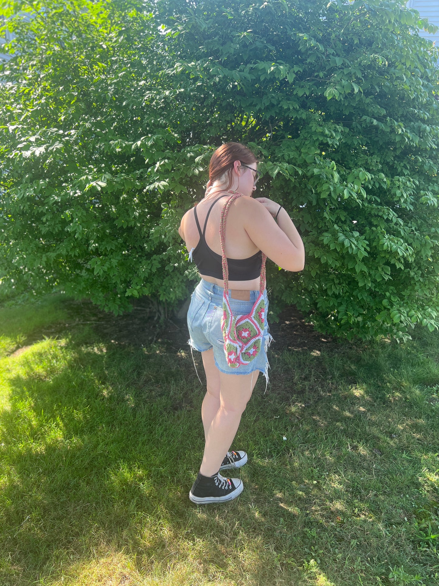 Floral Granny Square Satchel
