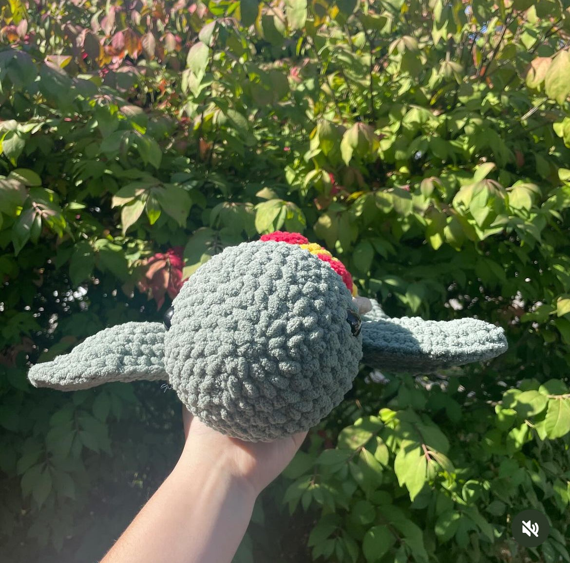 Crochet Pepperoni Pizza Turtle