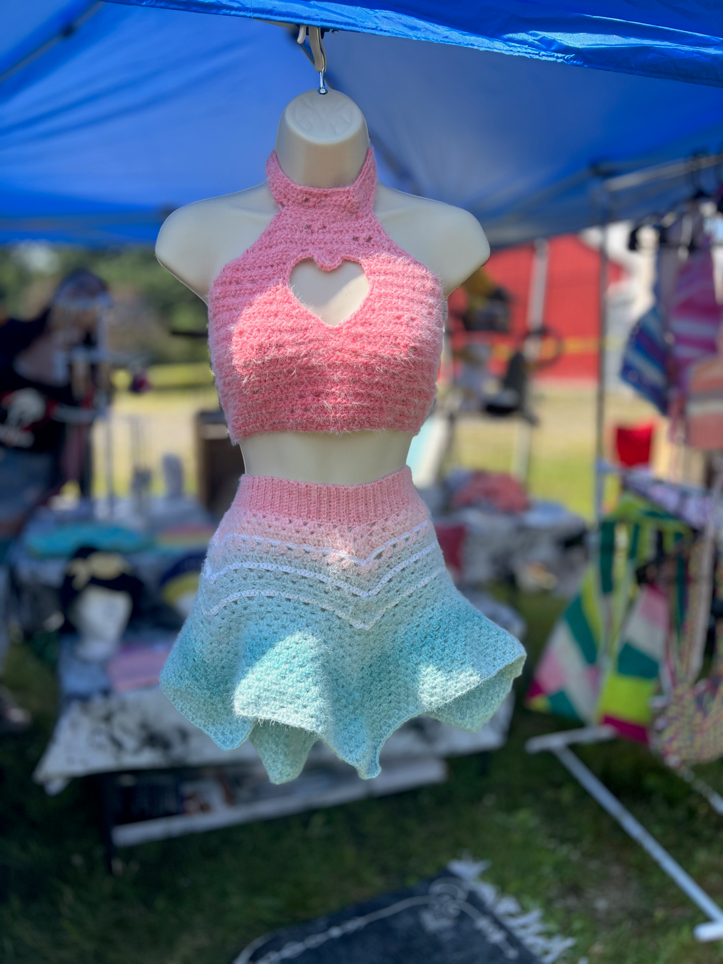 Lover-Inspired Pastel Ombre Halter Top and Skirt Set