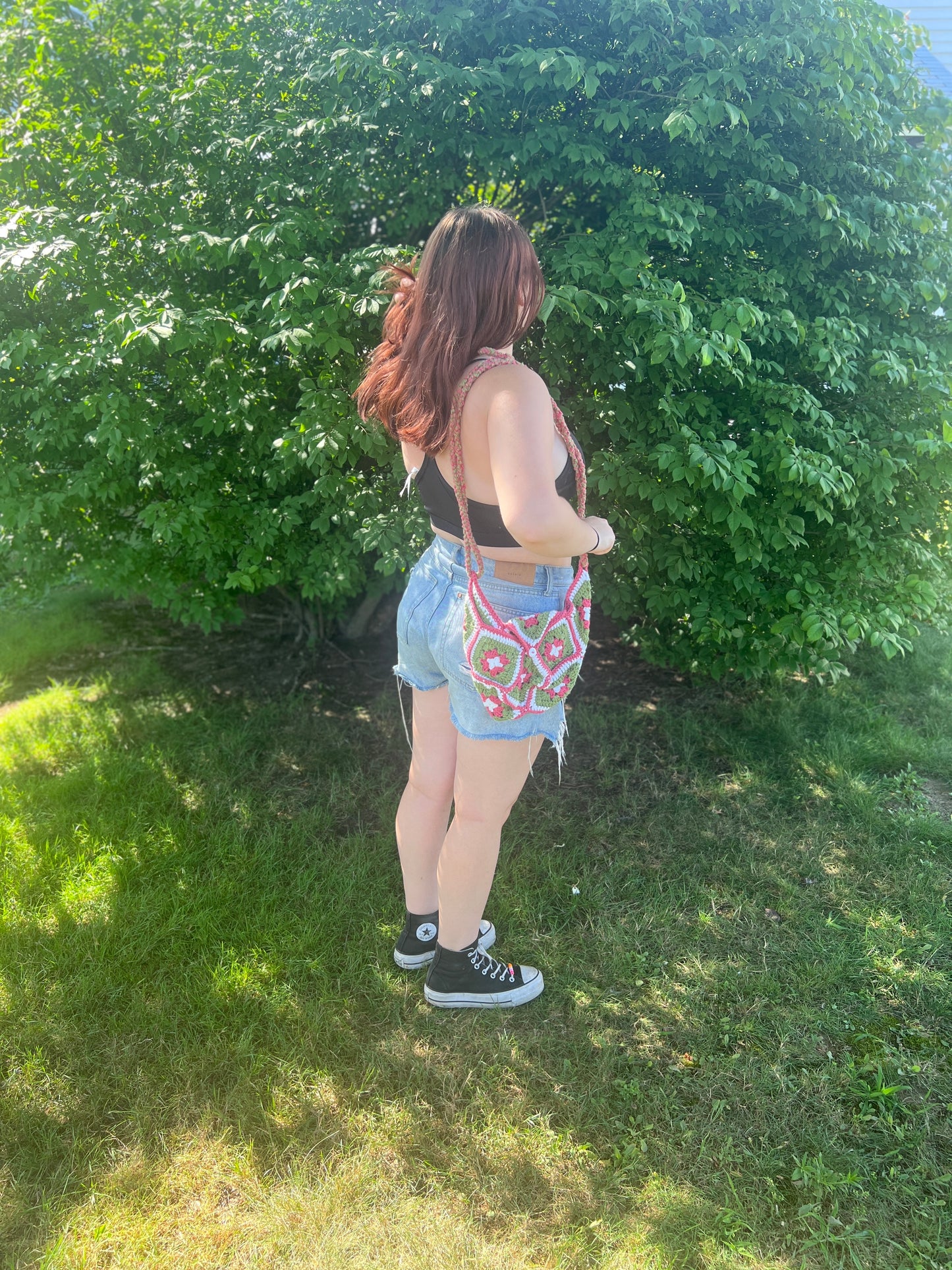 Floral Granny Square Satchel
