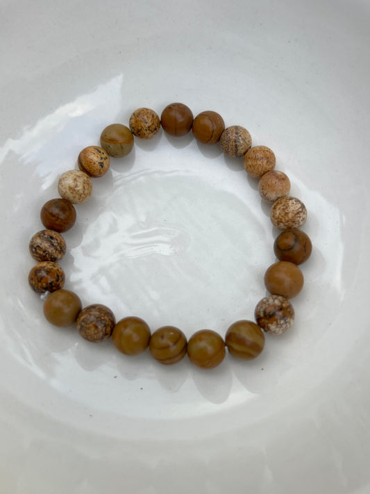 Picture Jasper Elastic Bracelet - Harmony and Connection to Nature