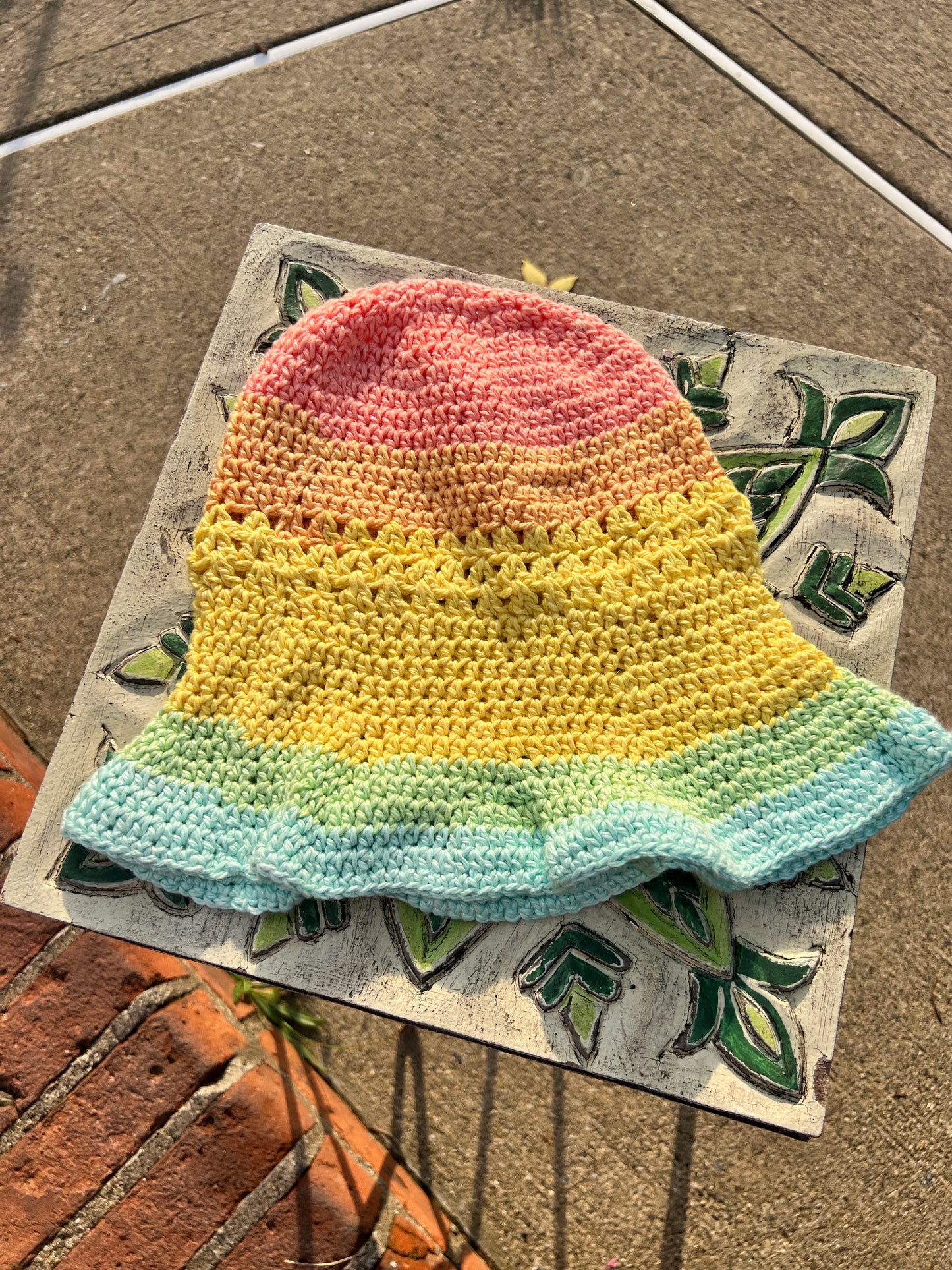 Crochet Colorful Cotton Bucket Hats