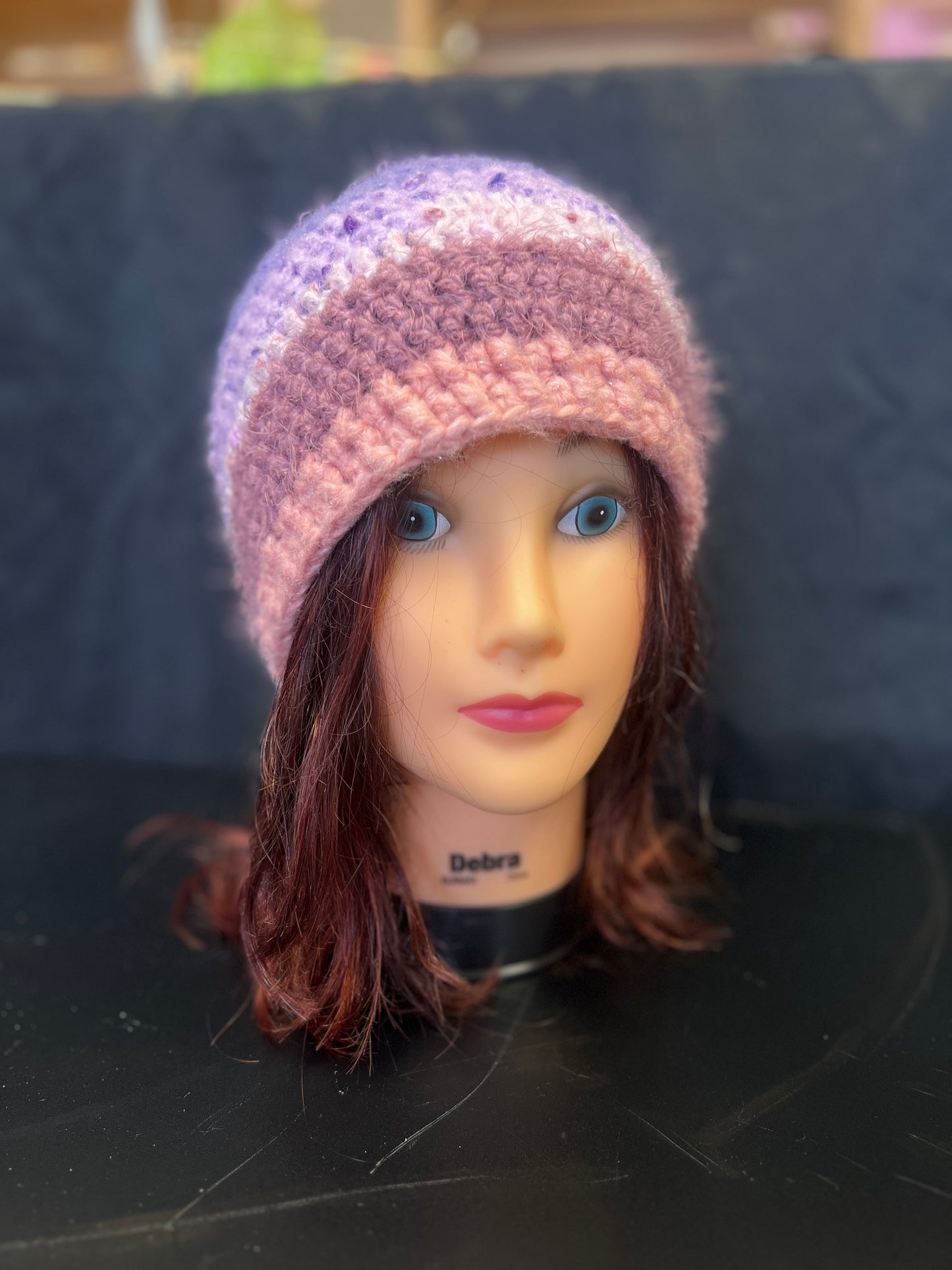 Berry Hue Pink and Purple Beanie