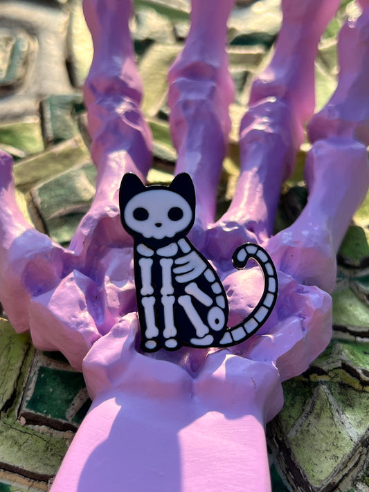 Skeleton Kitty Enamel Pin