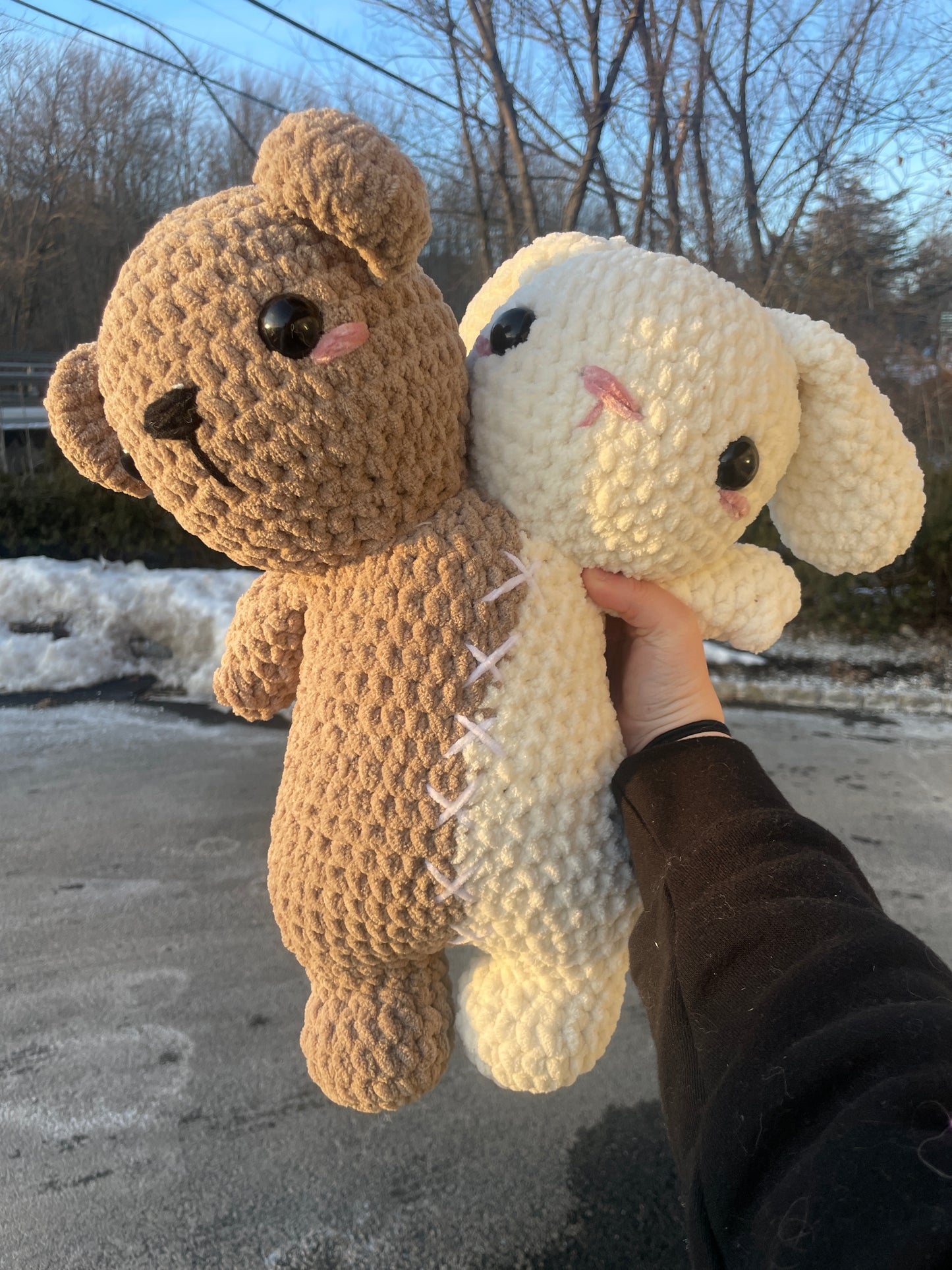 Two headed bunny and bear