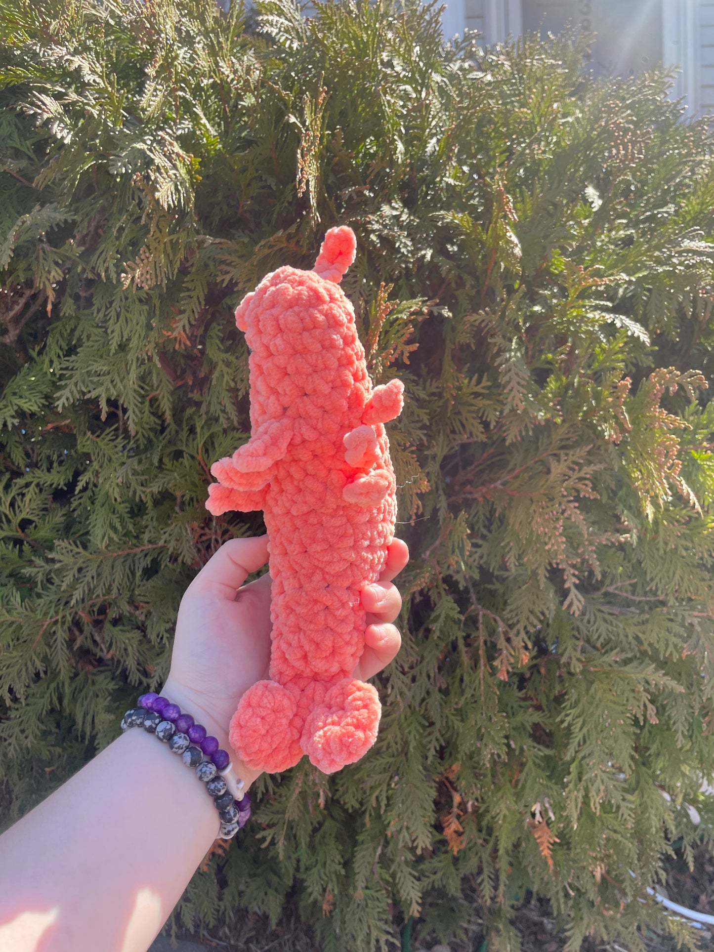Crochet shrimp plushie