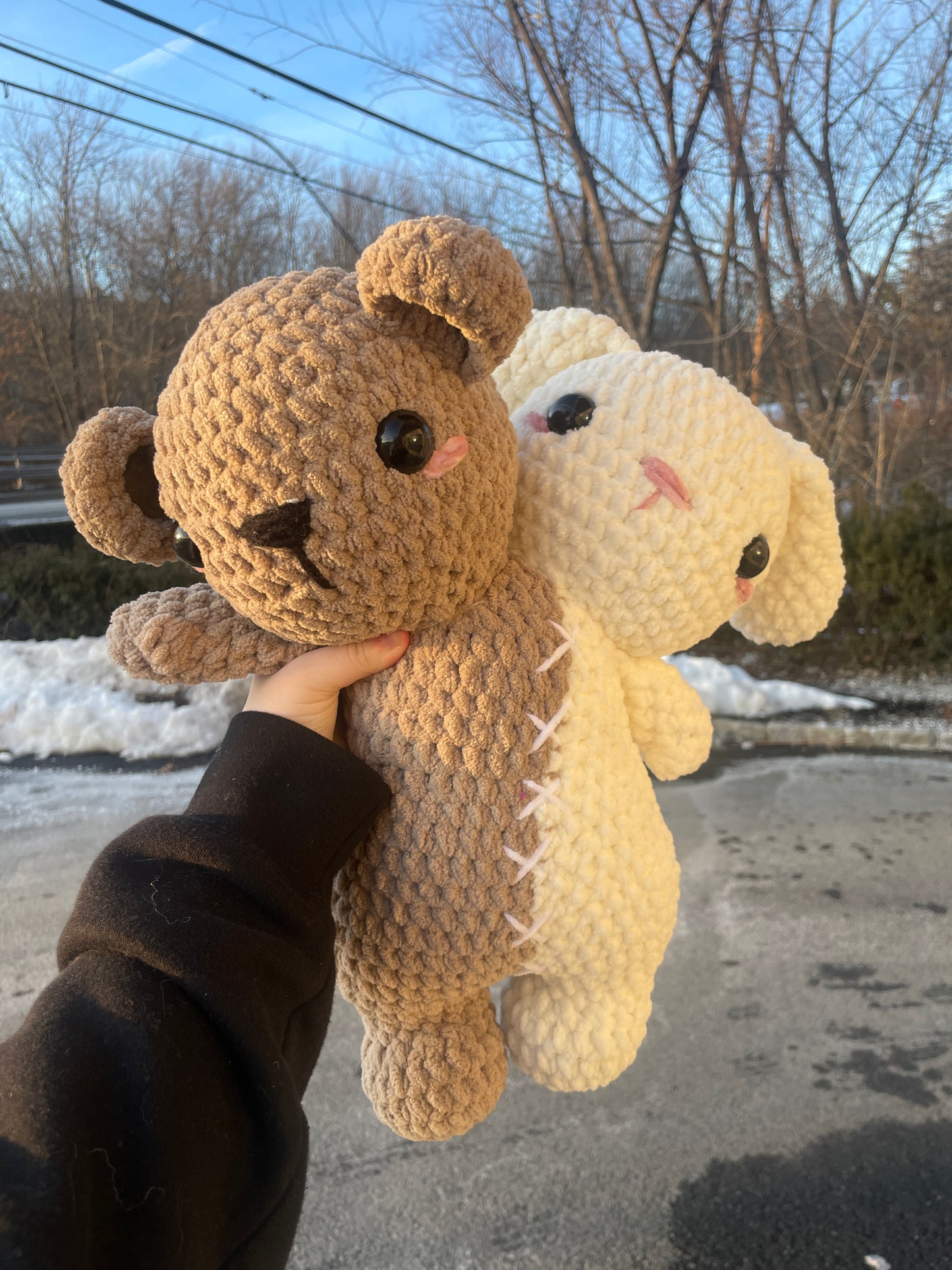 Two headed bunny and bear