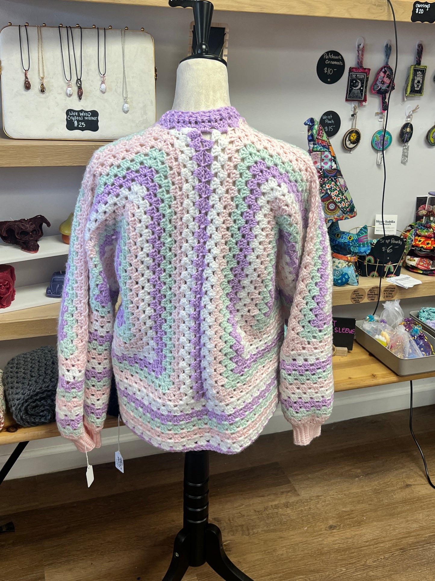 "Sorbet" Pastel Crocheted Cardigan