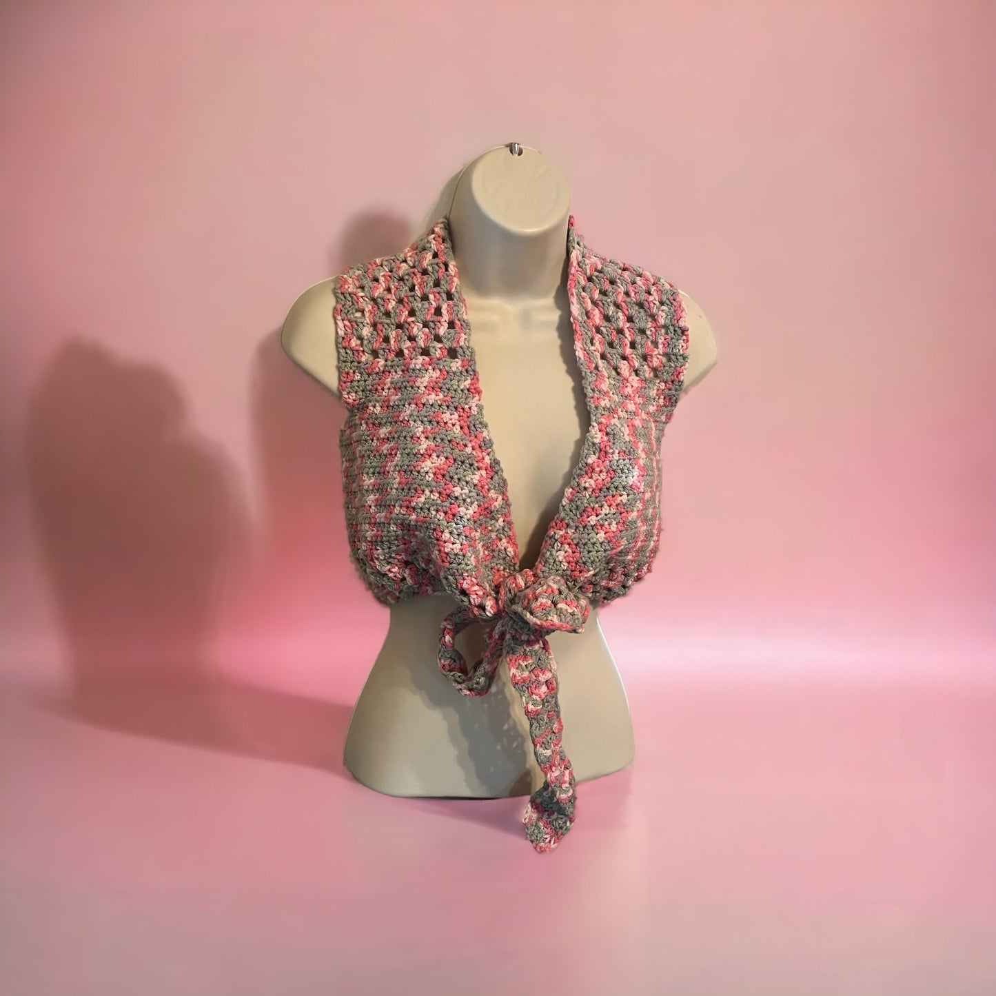 Crochet Pink Wrap Top
