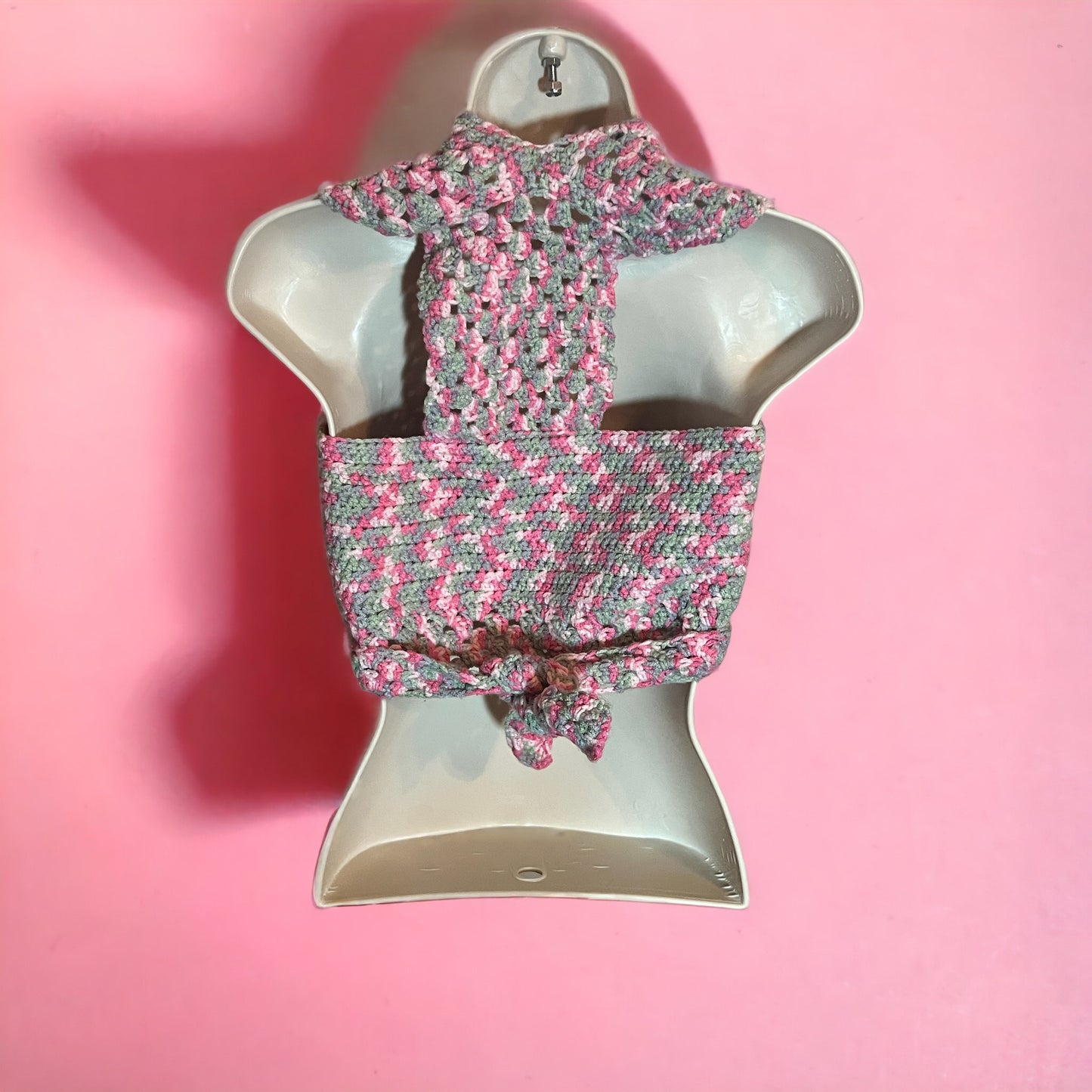 Crochet Pink Wrap Top